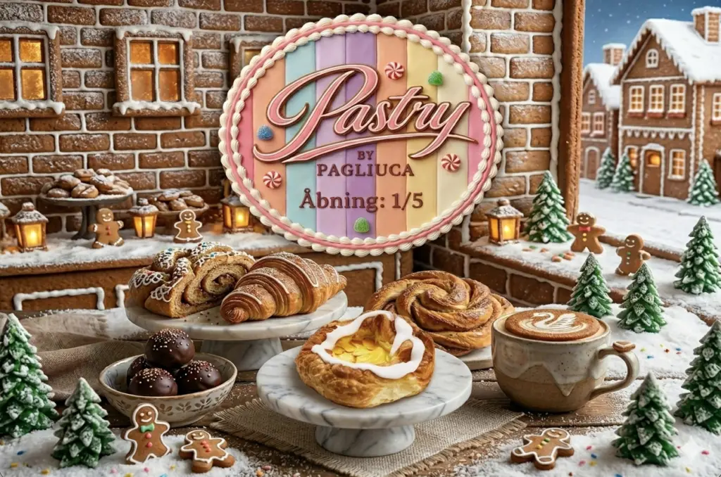 Pastry By Pagliuca åbner 1. maj, en vinterscene med bagværk og kaffe